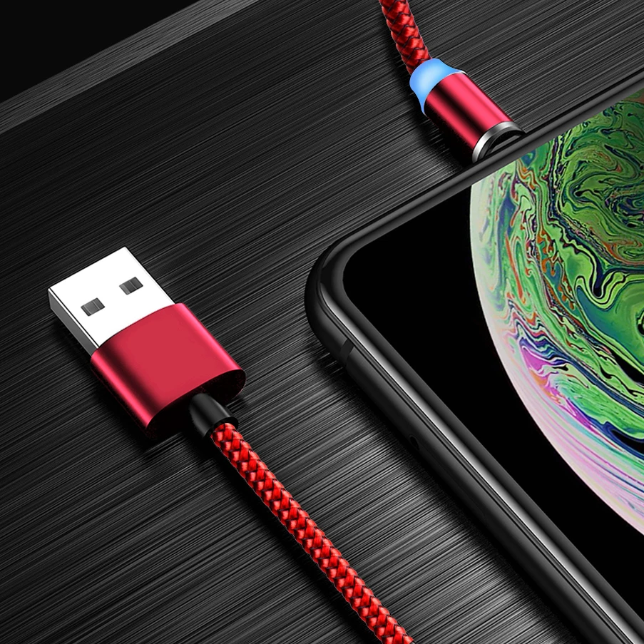 Магнитный зарядный USB кабель NISI 1 м 5 в/2 а со светодиодной подсветкой для iPhone Samsung