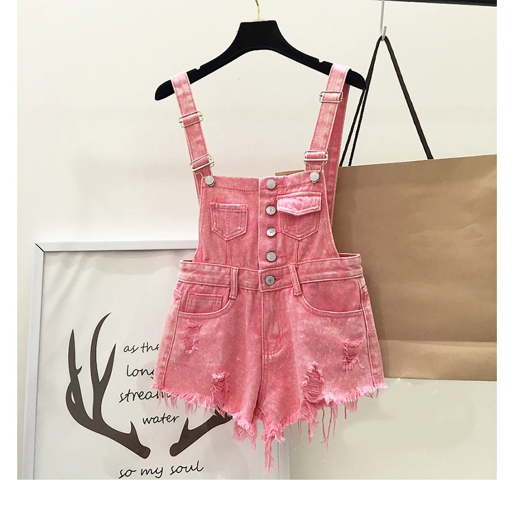 2017 new college wind cowboy strap shorts female summer break loose Korean students were thin tape pants tide (6)