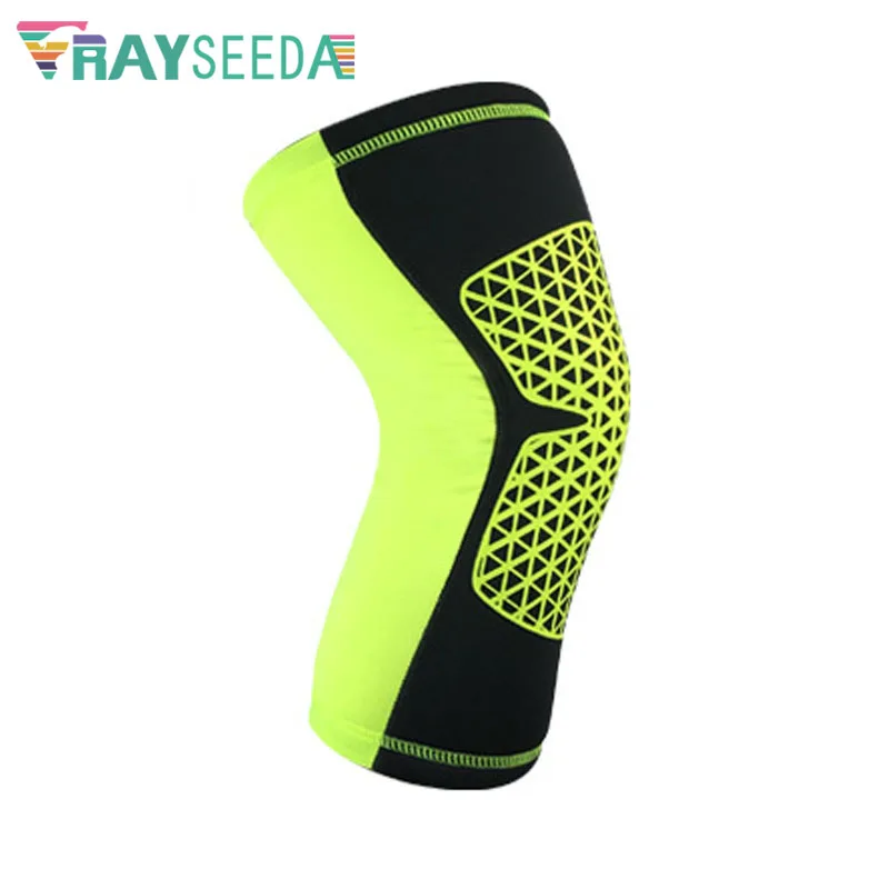Rayseeda البوليستر عالية مرونة الوزن رفع نيبادس الرياضة سلامة الركبة حامي الديناميكي نمط الركبة الأكمام ل كرة السلة