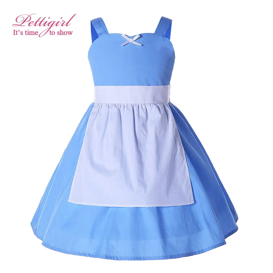 

Pettigirl Blue Halloween Cosplay Princess Dresses Snow White Alice Fairy Tale Dress Fancy Kid Clothes For Girls G-NBGD1004-2202