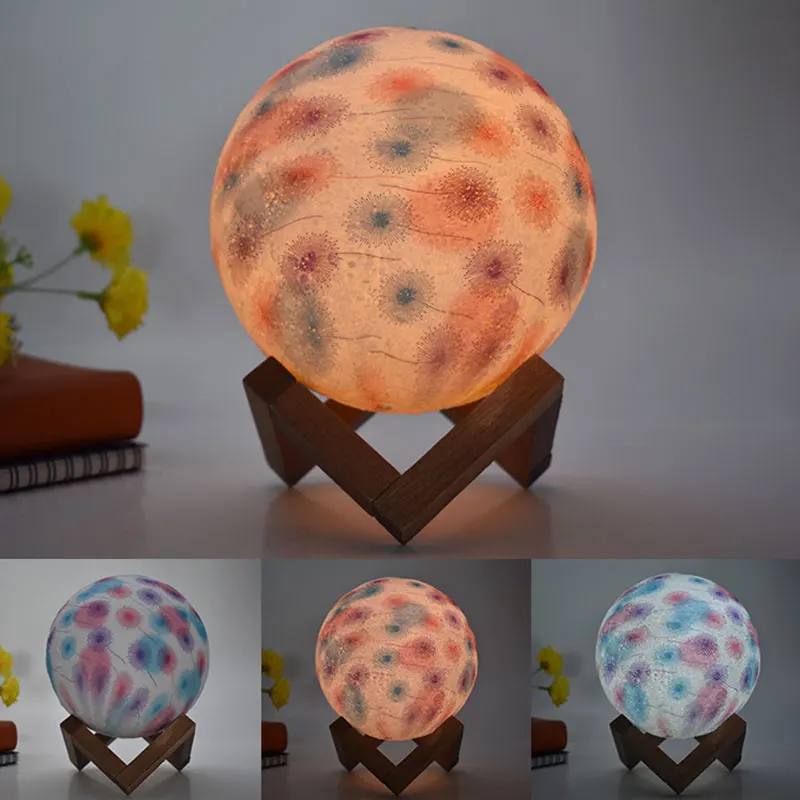 

New Dropship 15CM Moon Lamp Colorful Change Touch Usb Led Night Light Home Decor Creative Gift @