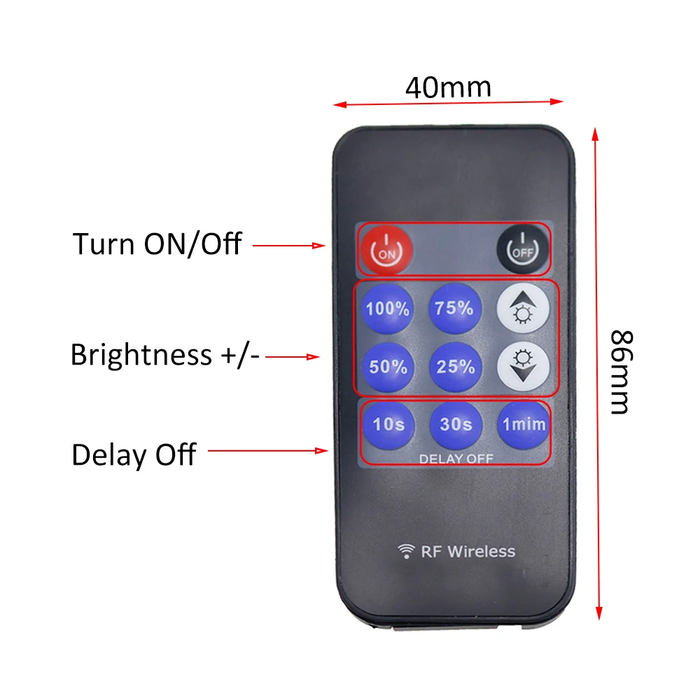 Светодио дный диммер 11 Ключи РФ Беспроводной удаленного Управление DC 12 В-24 В 30A РФ затемнением Управление Лер для 5050 3528 один Цвет