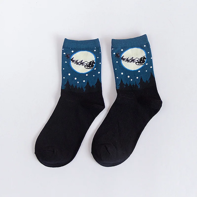 5 пар женских носков теплые с Санта-Клаусом и оленем Снеговик Хлопковые женские носки в трубке Новогодние рождественские нарядные носки Meias Calcetines