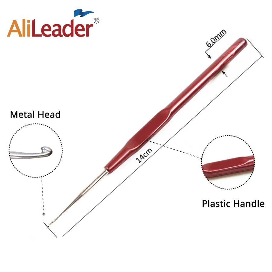 4 Pcs/Lot Hook Needle Crochet Micro Hook For Making Braiding Dreadlock Hair Tools 0.5Mm 0.6Mm 0.7Mm 0.8Mm Smooth Handle 2