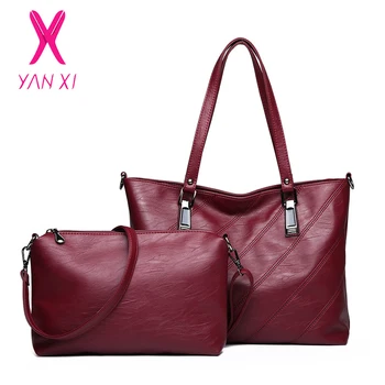 

YANXI Brand 2PC/Set Large Capacity Women Bag High Quality Crossbody Bag for Women Fashion PU Leather Handbag Bags for Women 2018