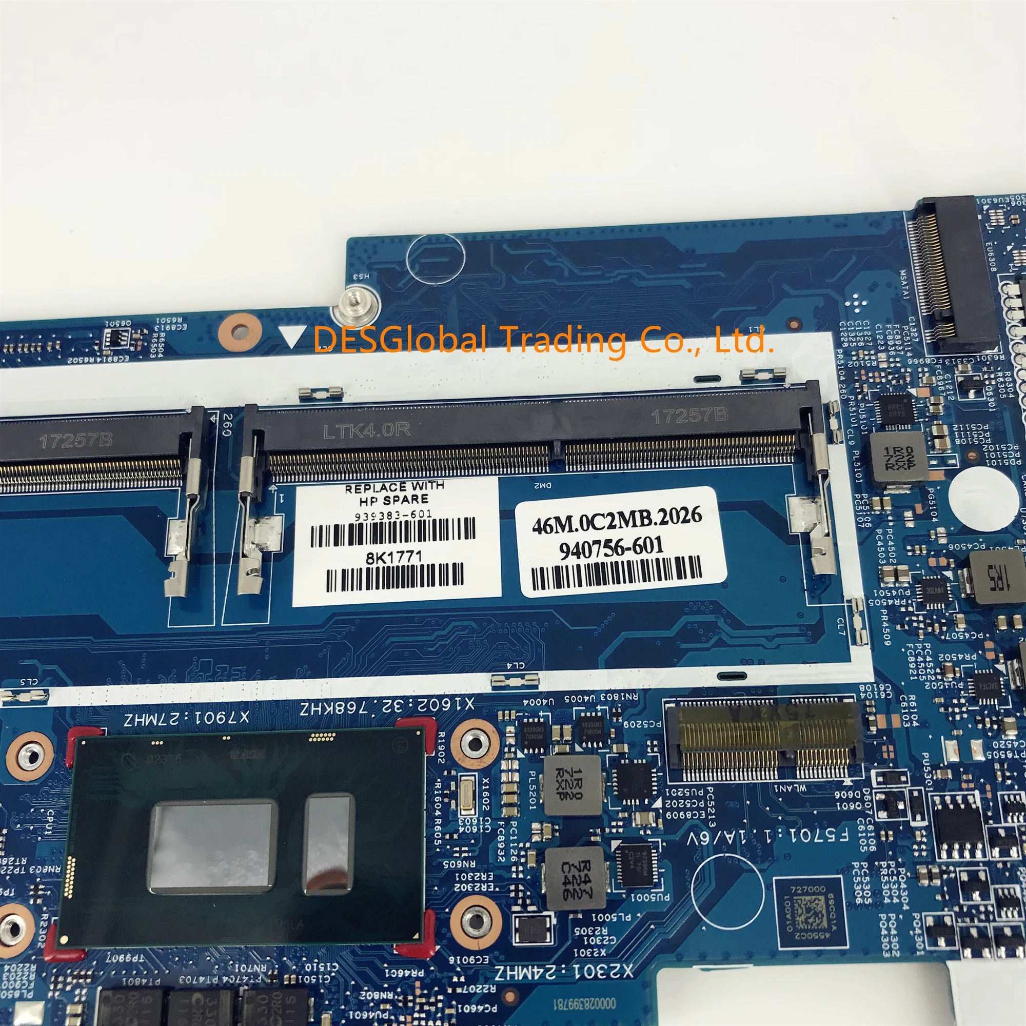 Very best  939383-601 940756-601 For HP PAVILION X360 14-BA 14M-BA Laptop Motherboard 17817-1 i5-8250U SR3LA D