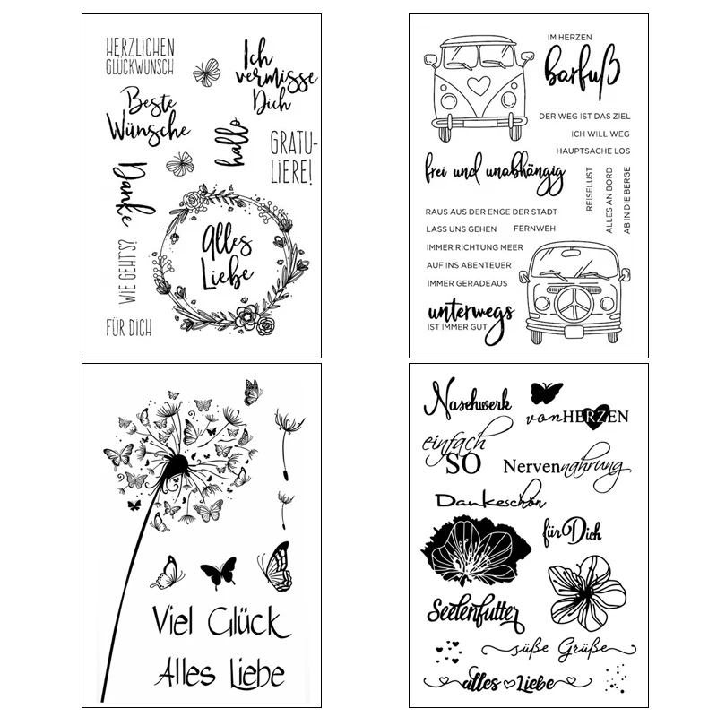 

AZSG Germany Language Series Clear Stamps/Seal For DIY Scrapbooking Decorative Card Making Craft Fun Decoration Supplies