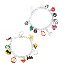 

Fashion Jewelry The Avengers Charm Bracelet Superhero Super Hero The American Captain Iron Man Spider-man Thor's Hammer Bracelet