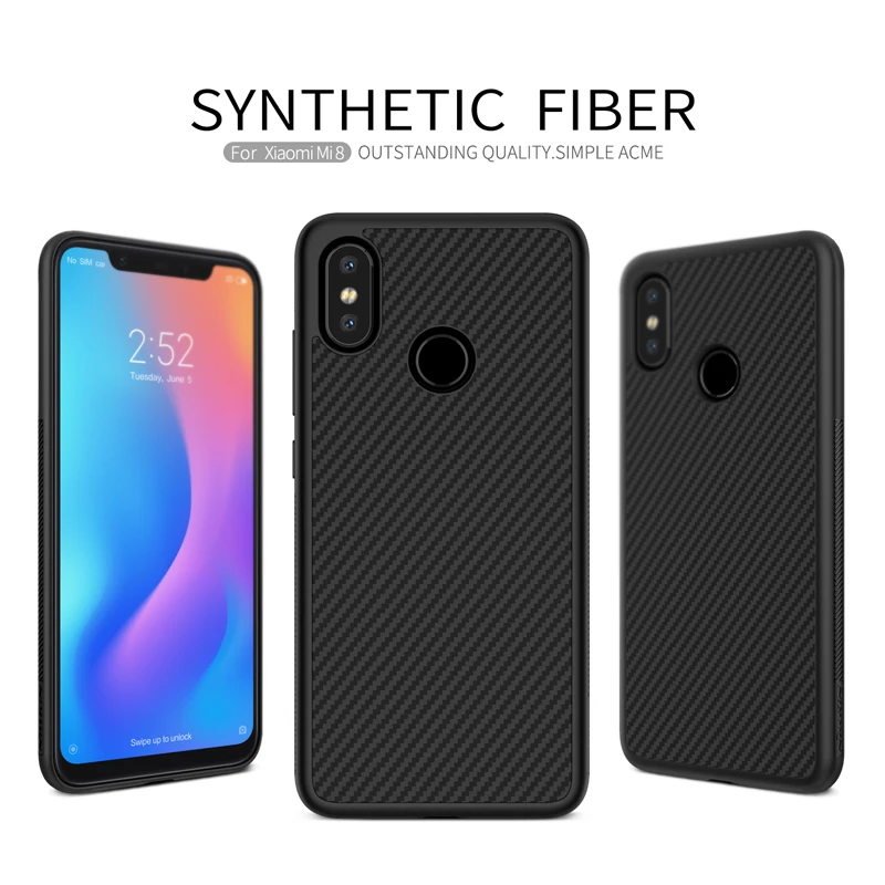 

For Xiaomi mi 8 Case Cover Synthetic Fiber Phone Case For Xiaomi mi 8 NILLKIN Hard Cover High Quality Case For Xiaomi mi 8