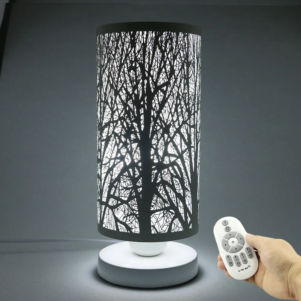 Modern Ivory Iron Wrought Tree Table Lamp Remote Control