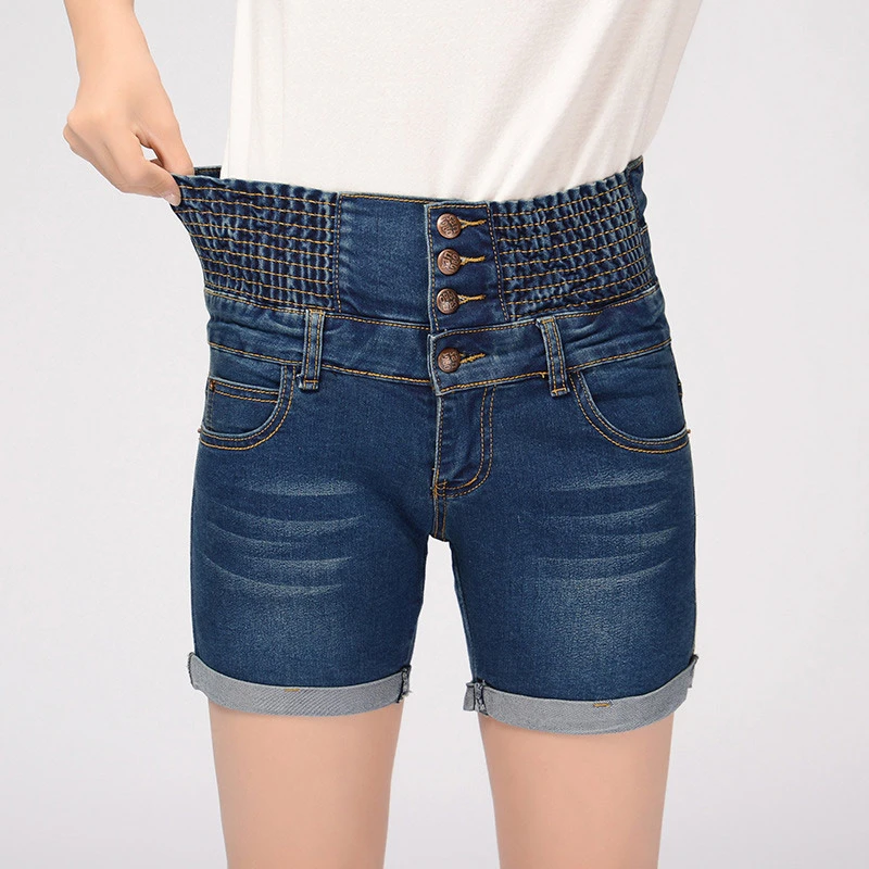 Mode Vrouwen Hoge Taille Denim Jeans Shorts Zomer Losse Dunne Elastische Taille  Korte Broek FS99|elastic waist short|denim jeans shortsshort pants -  AliExpress