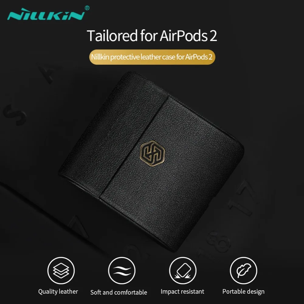 

NILLKIN Wireless Charging Case for AirPods 2 PU Leather Flip Cover Wireless Earphone Case For AirPods 2 Protective Case