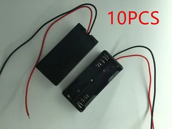 

Teyeleec 10 pcs / lot New Battery Box Storage Box AAA Black Charging Stand Stand for 2 x AAA Battery with Wire / Cable Dropship