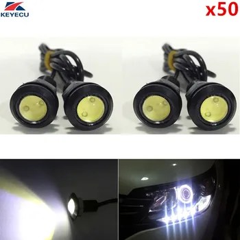 

KEYECU 50PCS 12V White Eagle Eye Lamp Waterproof LED Light Bulbs For Daytime Running Lights DRL Car Tail Light Motor Backup