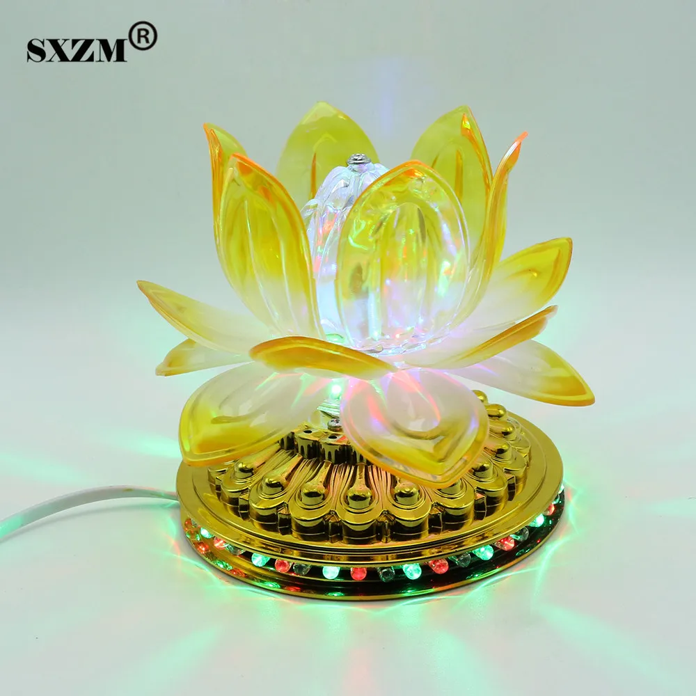 

SXZM 3W RGB LED Stage Light Auto rotating Crystal Lotus Projector lamp AC85-265V EU plug for KTV Bar DJ Club Disco Dancing