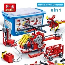 Блочные блоки, строительное научное снаряжение, совместимое с ручным генератором энергии, сборка для детей, мальчиков, технический кирпич, Подарочная игрушка