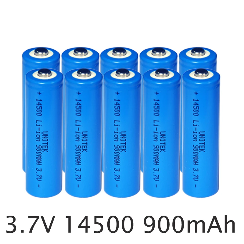 10 шт. аккумулятор UNITEK ICR 3 7 v 14500 900mah aa Размер литий ионный для лазерного