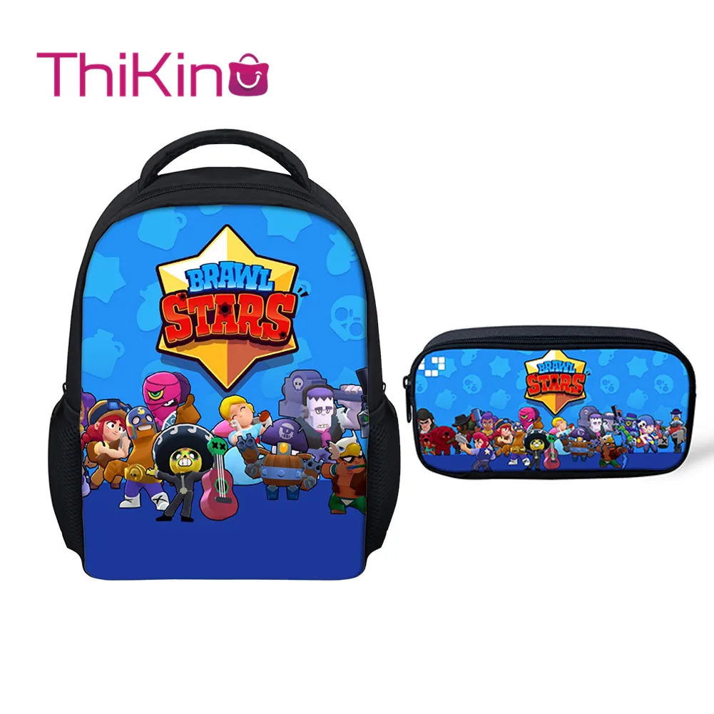 

Thikin Brawl Stars for Boys Preschool Book Backpack for Kids Pupil's School bags School Supplies Boys Bookbags Students Daybag