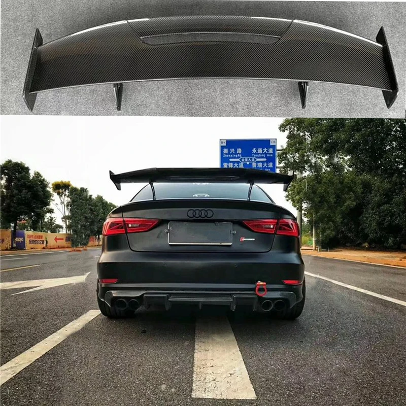 

Car Styling Exterior Carbon Fiber Modified Rear Spoiler Tail Trunk Lip Wing Decoration Fit For Audi A3 S3 RS3 MAD Style Spoiler