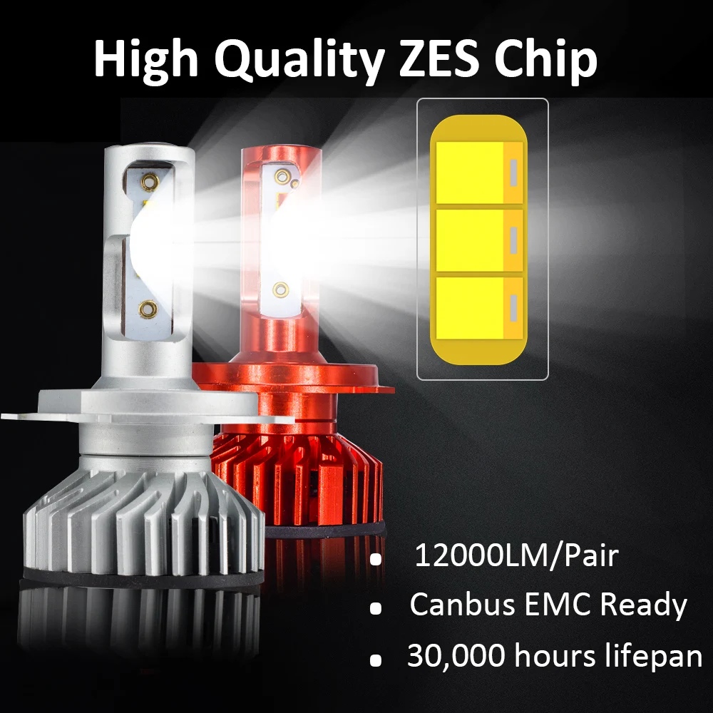 YHKOMS Mini Canbus H4 H7 H1 H3 H11 LED H8 H9 9005 9006 880 881 светодиодные лампы 4300K 5000K 6500K 8000K Авто
