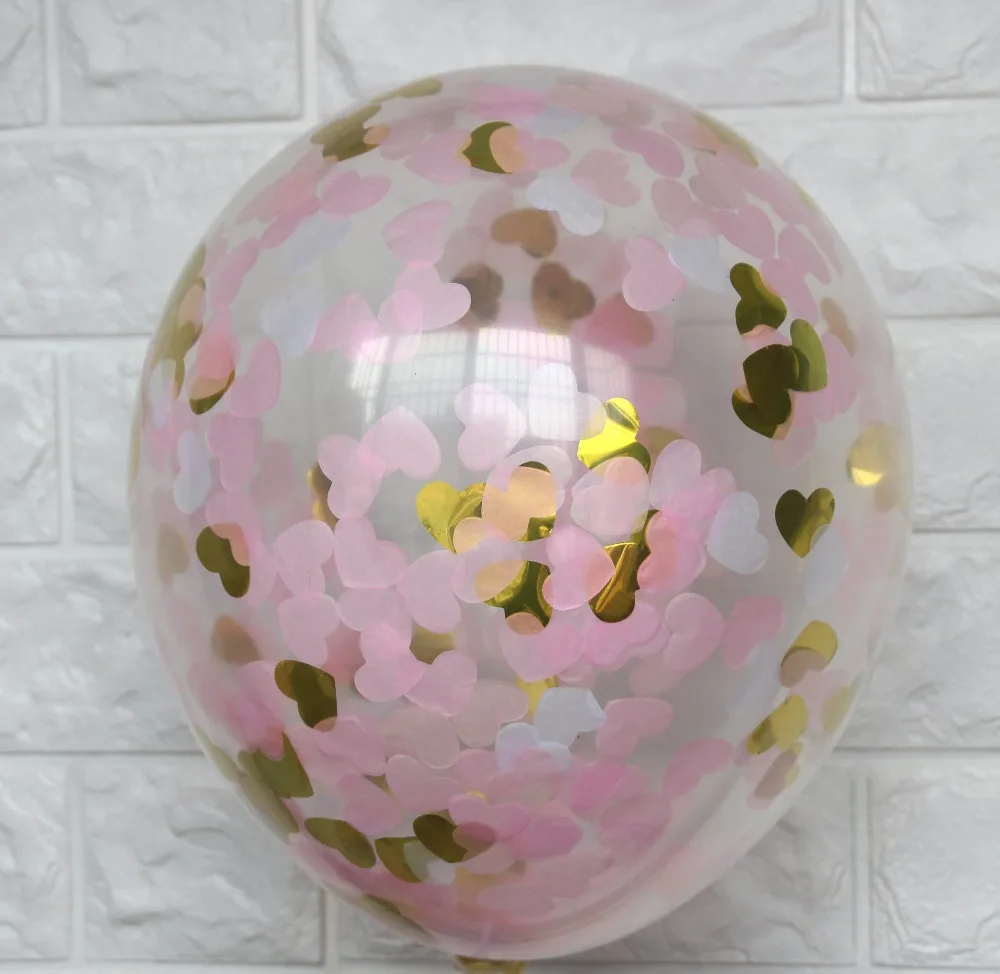 

Pink and Gold Tissue Confetti Balloons, Wedding Photography Props, Engagement Balloons, Girl 1 Year Pictures Supplies