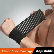 1PCS Elastic Sport Bandage Wristband Hand Gym Support Wrist Brace Wrap Fitness Exercise Powerlifting Tennis Cotton Weat Band