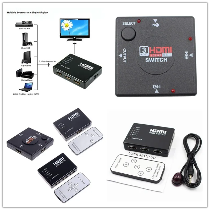 1 шт. HDMI порт 1080P переключатель для XBOX 360 PS3 PS4 Android HDTV 3 входа выход 4K адаптер