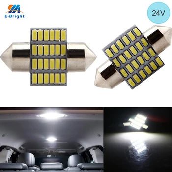 

YM E-Bright 24V DC 10 PCS C5W 3014 24 SMD 28mm 31mm Festoon LED Bulbs White Dome Roof Lights Auto Bulbs Auto Car Lights 24 LEDs