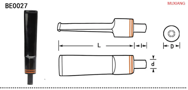 27 muxiang straight acrylic mouthpiece good quality tobacco pipe nozzle fit with 3 mm filter