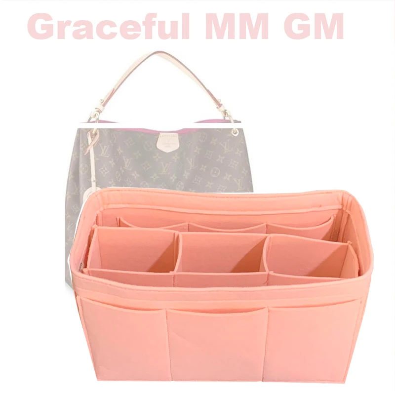 

Customizable For Graceful MM PM-3MM Premium Felt Handmade 20 Colors Tote Organizer Purse Insert Diaper Bag
