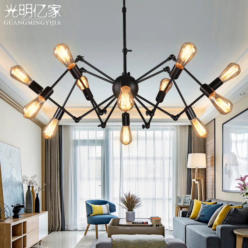 

Modern Loft Suspension Spider Pendant Lights With 6/8 Heads Industrial Style LED Pendant Lamp For Living Room Bar
