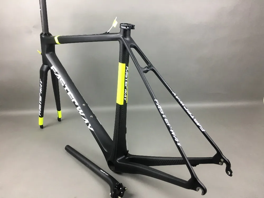 Top classic design FASTERWAY PRO full black with no logo carbon road bike frameset:carbon Frame+Seatpost+Fork+Clamp+Headset,free ems 67