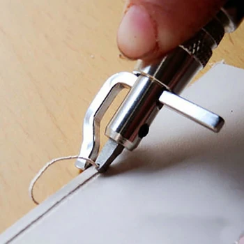 

5 in 1 Pro Leather Craft Edge Press Kit Adjustable Stitching and Groover Crease Leather Stitching Tool Sewing Tools Accessories