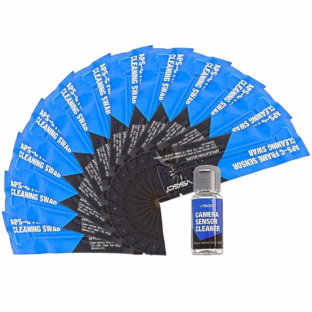 DSLR Camera Sensor Cleaning Swabs Kit 12pcs with Liquid Cleaner Solution for Nikon Canon Sony APS-C Digital Cameras