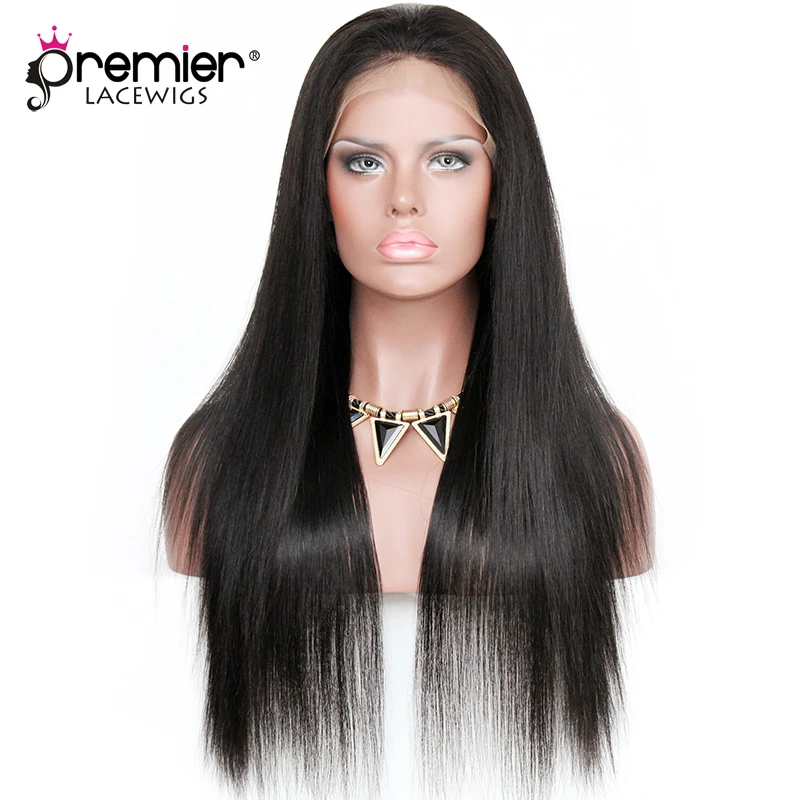 Premier 360 Lace Wigs Silky Straight Brazilian Virgin Human Hair Front