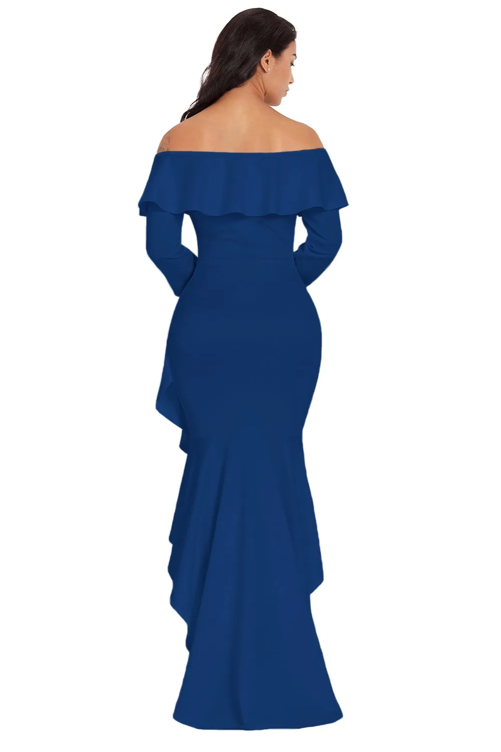 Blue-Lantern-Sleeve-Asymmetric-Ruffle-Hem-Evening-Dress-LC610303-5-2