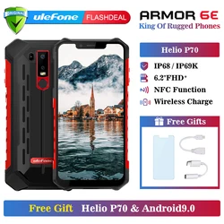 Ulefone Armor 6E Waterproof IP68 NFC Rugged Mobile Phone Helio P70 Otca-core Android 9.0 4GB+64GB wireless charge Smartphone Ulefone Armor 6E Waterproof IP68 NFC Rugged Mobile Phone Helio P70 Otca-core Android 9.0 4GB+64GB wireless charge Smartphone