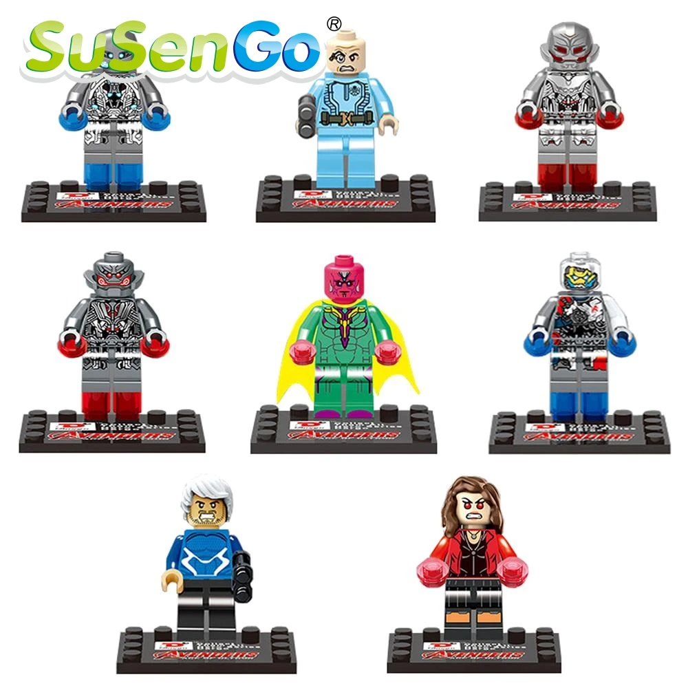 

8pcs/lot movie Super Hero 2 Avenger Aochuang era Kid Baby Toy Figure Building Blocks Sets Model Toys Compatible with Lego