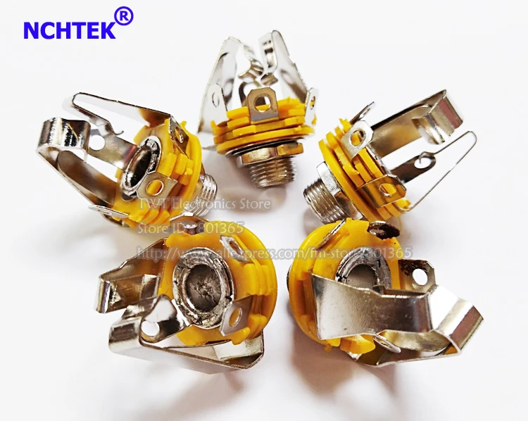 NCHTEK 1/4&quot 6.3mm Stereo Audio Phone Jack Panel Chassis Mount Washers Closed Circuit/Free shipping/25PCS | Обустройство дома