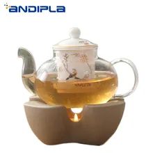 Креативный керамический чайный набор для подогрева свечи нагревательная база чайная церемония теплее цветок Чай Кофе Молоко теплый держатель чайная церемония аксессуары