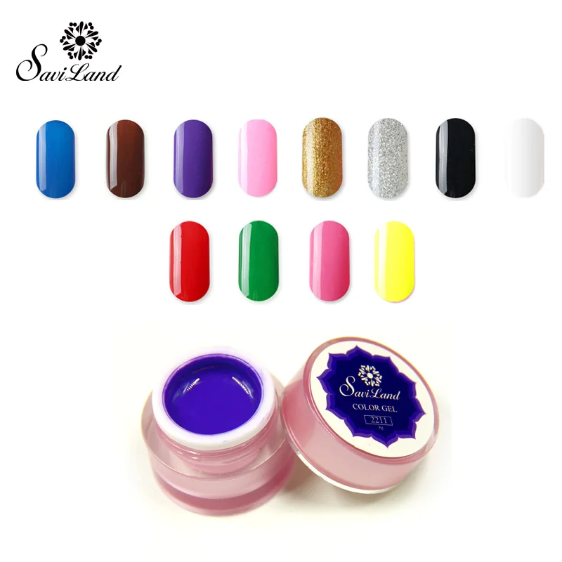 

Saviland 1pcs Professional UV Builder Gel 3D Gel Esmalte Acrylic for Nail Art False Tips Extension 12 Colors