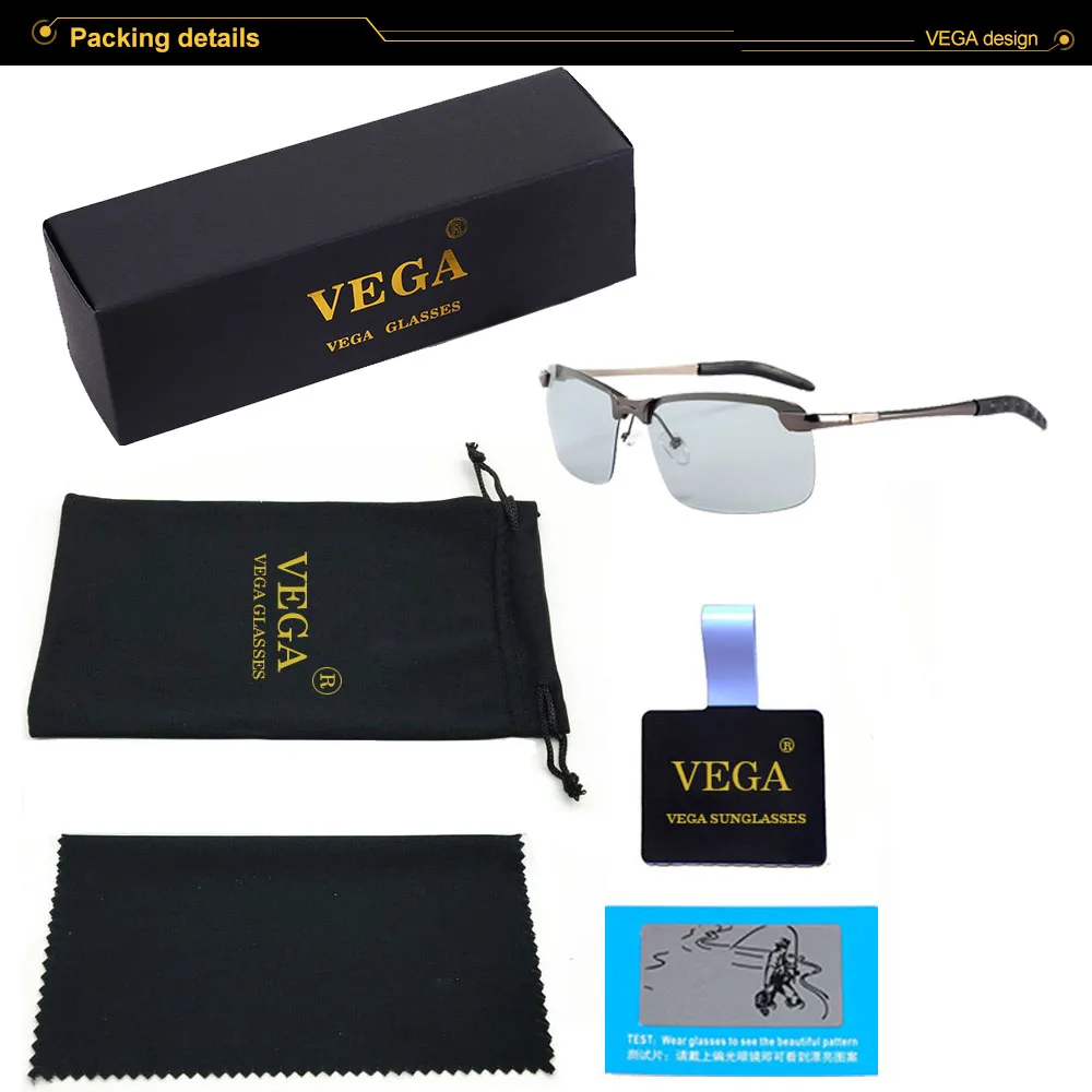 VEGA Polaroid Photochromic Sunglasses for Driving Cycling Men Women Photochromic polarized Glasses Square Anti-glare Lenses 230 (5)
