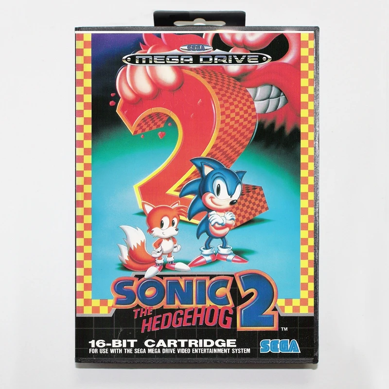 Sega MD games card-Sonic 2 The Hedgehog с коробкой для игровой консоли sega MegaDrive 16 bit card | Электроника