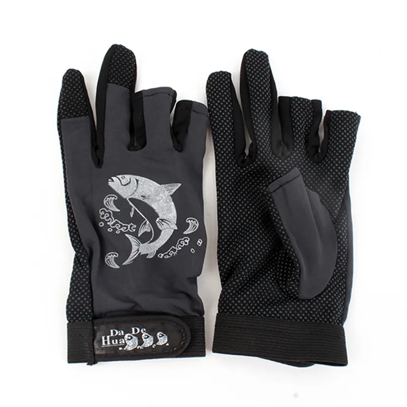 Мужские противоскользящие перчатки с 3 половинными пальцами, противоскользящие перчатки для рыболовной удочки, смесь хлопка, новинка, высокое качество, новинка