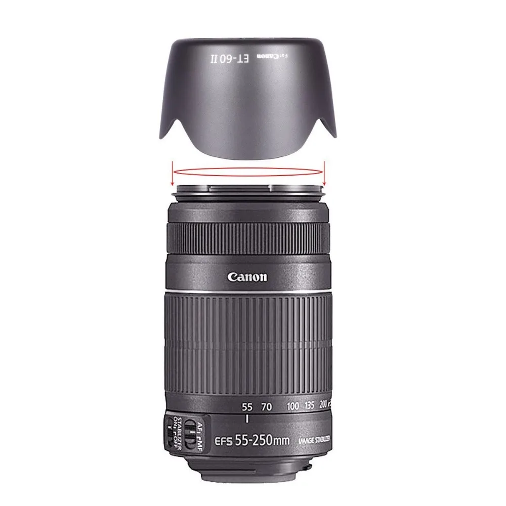 Parasol Para Objetivo Canon Ef 75 300mm F 4 0 5 6 Usm Ii Usm Ii Iii Iii Usm Lente Canon Ef S 55 250mm F 4 5 6 Is Et 60 Ii Aliexpress Mobile