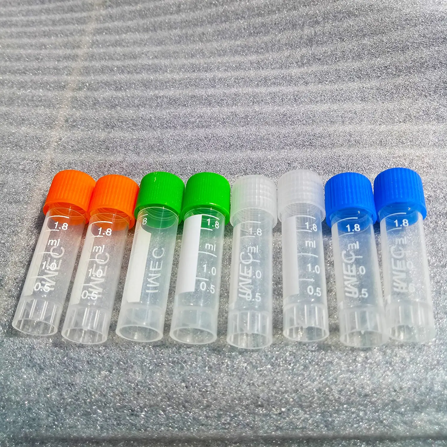 Plastic Test Tube Centrifuge tube 1.8ml Lab Tubes ( Various colors available ) (Orange)