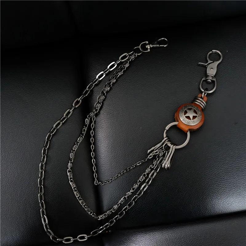 

Fashion new Waist Accessories Men Rock Plating Men's Hip-hop Punk Black Metal Plating Wallet Key Chain Jean Pants Chain DR86