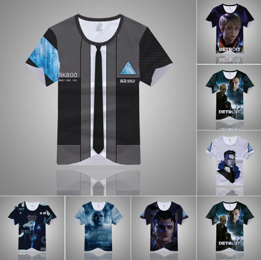 

Detroit: Become Human Connor T-Shirt CoIours 3D Print Short Sleeve O-Neck Cosplay Clothing Tops Men Women Modal Tees