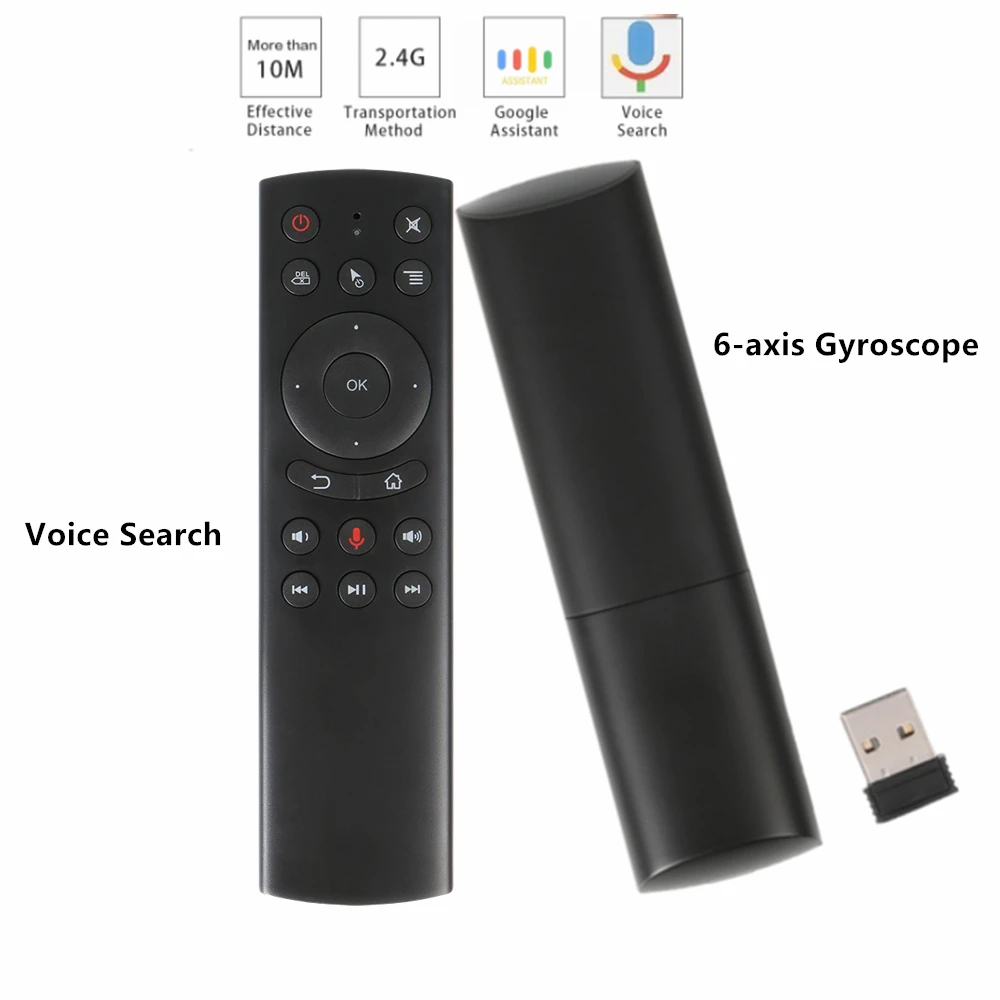 

G20S 2.4G Wireless Fly Air Mouse with Microphone gyroscope Voice search IR learning remote control for smart android tv box