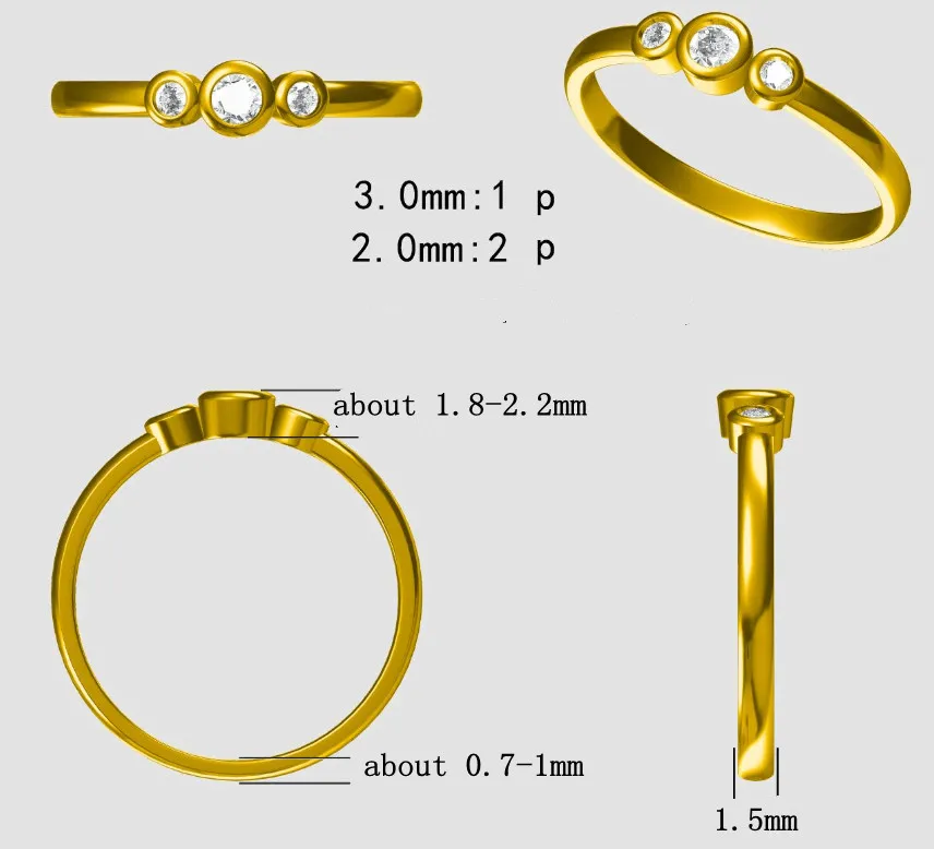 

HELON solid 10k Yellow gold CZ ring setting Engagement Ring women Fine Jewelry ring